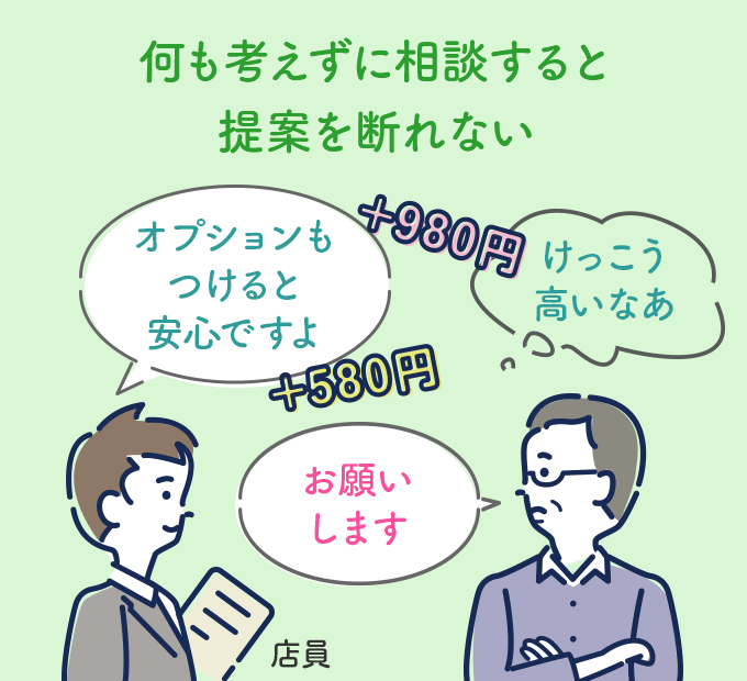 何も考えずに相談すると提案を断れない