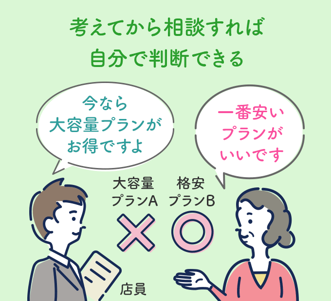 考えてから相談すれば自分で判断できる