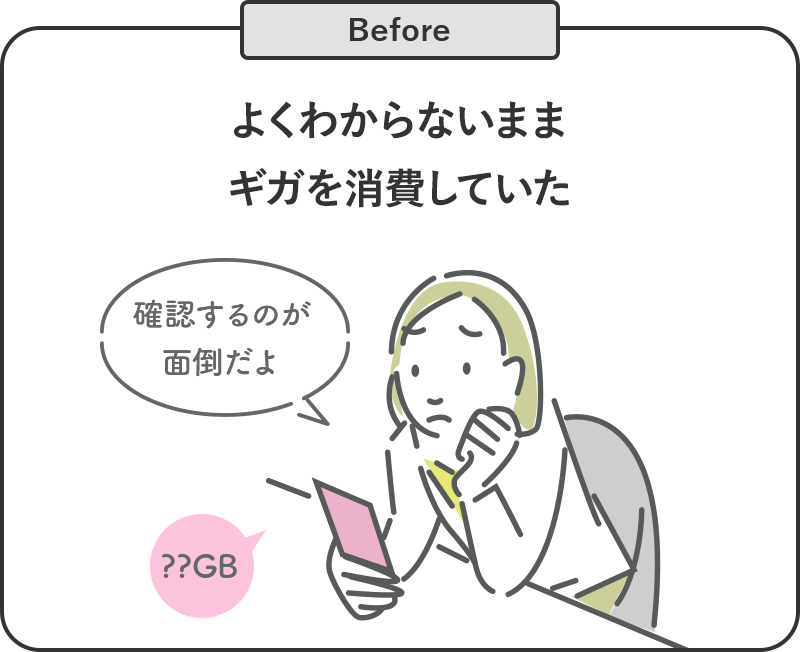 Before よくわからないままギガを消費していた