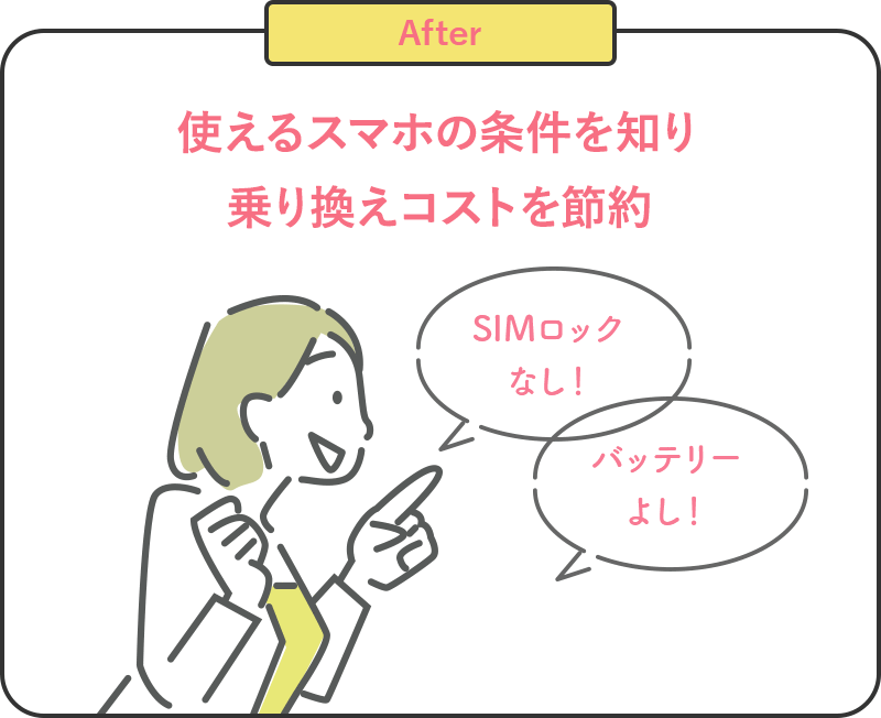After 使えるスマホの条件を知り乗り換えコストを節約
